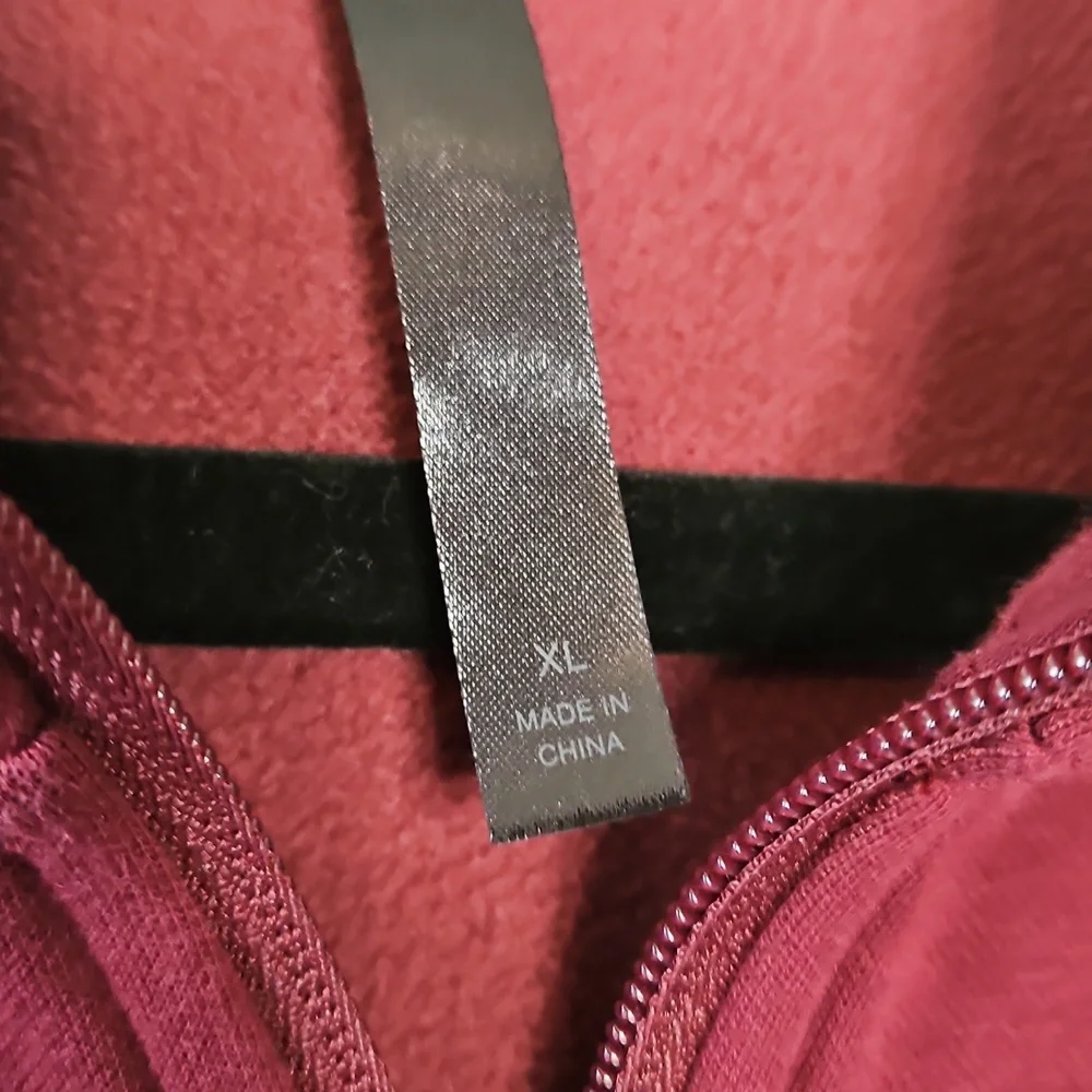 Fabletics Full Zip Hoodie, Maroon, XL